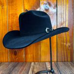 Chapéu Infantil Country Montana Preto Aba 9 Aveludado Unissex Bandinha Veludo Com Fivela 