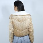 Jaqueta Puffer Lantejoula Dourada Feminina Lançamento - Club 21 Country 
