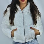 Jaqueta Puffer Lantejoula Branca Feminina Lançamento - Club 21 Country 