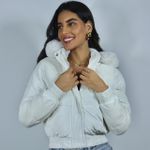 Jaqueta Puffer Branca Brilhante Feminina - Club 21 Country
