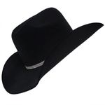 Chapéu Country Diamond Aba 10 Preto com Bandinha de Strass