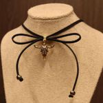 Choker Feminina Camurça Preta 