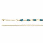 Cinto Dourado com Pedras Turquesas