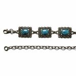 Cinto Corrente de Metal Country Dourado com Detalhes Esmaltados