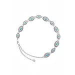 Cinto de Metal com Pedra Turquesa 