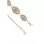 Cinto de Metal com Pedra Turquesa 