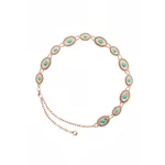 Cinto de Metal com Pedra Turquesa 