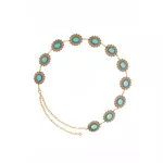 Cinto de Metal com Pedra Turquesa 