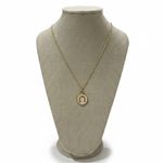 Colar Dourado Feminino Ferradura Detalhe Esmaltado