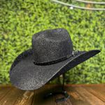 Chapéu Country Feminino com Glitter Preto
