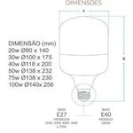 Lâmpada Led 30w E27 Globe Luz Branca 6500k Alta Potência Avant