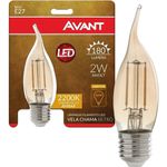 Lâmpada Led Vela Chama Retrô Vintage Ambar E27 2w Avant Bivolt