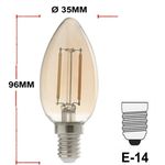 Lâmpada Led Vela Retrô E14 2w Avant 2200k 127v