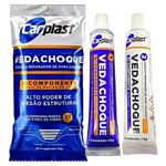 Kit Reparo Cola De Parachoque Veda Choque Carplast 150g