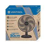 Ventilador de mesa Ventisol Turbo 6 preto com 6 pás 30cm 127V