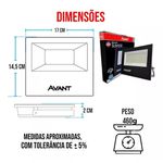 REFLETOR SLIM LED 100W BRANCO FRIO 6500K - AVANT