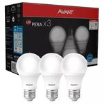 Kit 3 Lâmpadas Pera Led 7w 6500k Avant