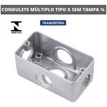 CONDULETE MÚLTIPLO 3/4 TRAMONTINA TIPO X SEM TAMPA