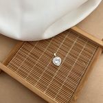 Pingente Coracao Zirconia Cristal Borda Cravejada Argola Fixa