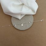 PULSEIRA 1 BORBOLETA ORIGAME 2 CORAÇÕES ZIRCÔNIA CRISTAL PENDURADOS ELOS ALONGADOS