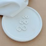 TRIO ARGOLINHA TRABALHADA COM MINI ZIRCÔNIA DE CLICK