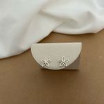 BRINCO DE FLOR COM 5 PÉTALAS VAZADAS DE TARRAXA