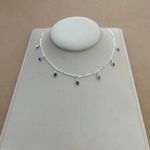CHOKER 7 OLHO GREGO PEQUENO AZUL ESCURO COM BORDA PENDURADO CARTIER 35CM COM EXTENSOR 5CM