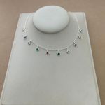 CHOKER 7 ZIRCÔNIA COLORS REDONDAS PENDURADAS ELOS 35CM + 4CM DE EXTENSOR 