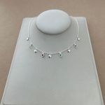 CHOKER COM 4 ZIRCÔNIA COLORS 4 CORAÇÃO LISO ELOS 40CM
