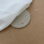 Pulseira 1 CoraÇÃo Zirconia SalmÃo Pend Elos Ovais