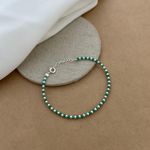 Pulseira Cristais Verde Com Bolinhas 