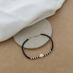 Pulseira Cristais Ônix Com Bolinha e Zircônia Redonda 