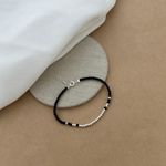 Pulseira Cristais Ônix Com Bolinhas 