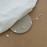 Pulseira 4 Plaquinha Redonda 1 Face 1 Zirconia Redonda Cristal 