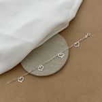 Pulseira 4 Corações Vazados Pendurados