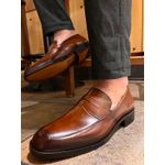  Sapato Social Masculino Loafer CNS Camel