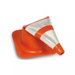 Cone Flexível 75 Cm Com Faixa Refletiva Laranja E Branco