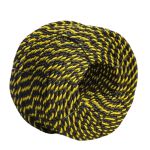 Corda Nylon Torcida 10mm Zebrada Amarela E Preta Pesca Nautica 11kg 220m