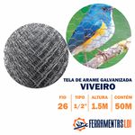 Tela Arame Viveiro Pássaros Horta 1,5m X 50m Fio 26 Ferramentas Ldi