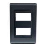 PLACA 4X2 2 MOD PRETO ACETINADO REFINATTO STYLE