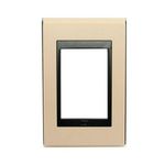 PLACA 4X2 3 MOD PTO/AREIA ACETINADO STYLE REFINATTO 