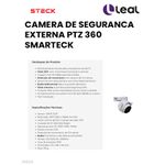 CAMERA DE SEGURANÇA EXTERNA PTZ 360 SMARTECK (SCAM4BS1)