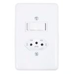 CONJUNTO 1 INTERRUPTOR SIMPLES + TOMADA 2P + T 10A BR STYLUS