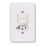CONJUNTO INTERRUPTOR SIMPLES E PARALELO 6A COM TOMADA 2P+T 20A 250V STYLUS ILUMI