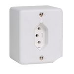 Conjunto Caixa de Sobrepor Com 1 Tomada de Energia Fixa 10A 250V Linha Box Ilumi 