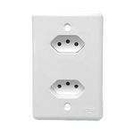 CONJUNTO MONOBLOCO 2 TOMADAS 2P+T 10A BRANCO STYLUS
