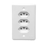 CONJUNTO MONOBLOCO 3 TOMADAS 2P+T 20A BRANCO STYLUS