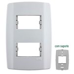 PLACA COM SUPORTE 4X2 2 MÓDULOS SEPARADOS SLIM