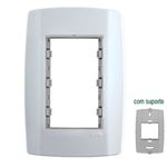 PLACA COM SUPORTE 4X2 3 MÓDULO SLIM