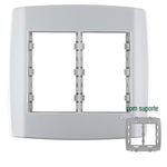 PLACA COM SUPORTE 4X4 3+3 MÓDULO HORIZONTAL SLIM